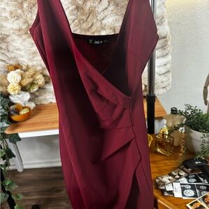 Burgundy Bodycon Women's Dress